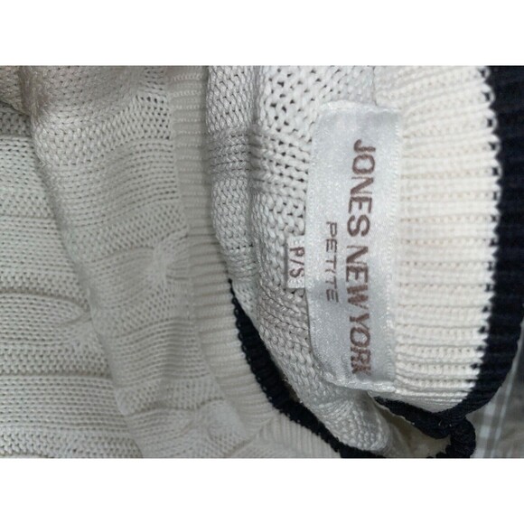 Jones NY Women’s Vintage CableKnit Square Neck Sweater size PS Coastal Old Money - Picture 7 of 8